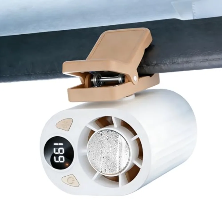 

199 Speeds Portable Clip Fan with LED Display, 18000RPM Turbo Cooling Personal Fan for Car, Desk, Umbrella, Waist, 360°Rotatabl