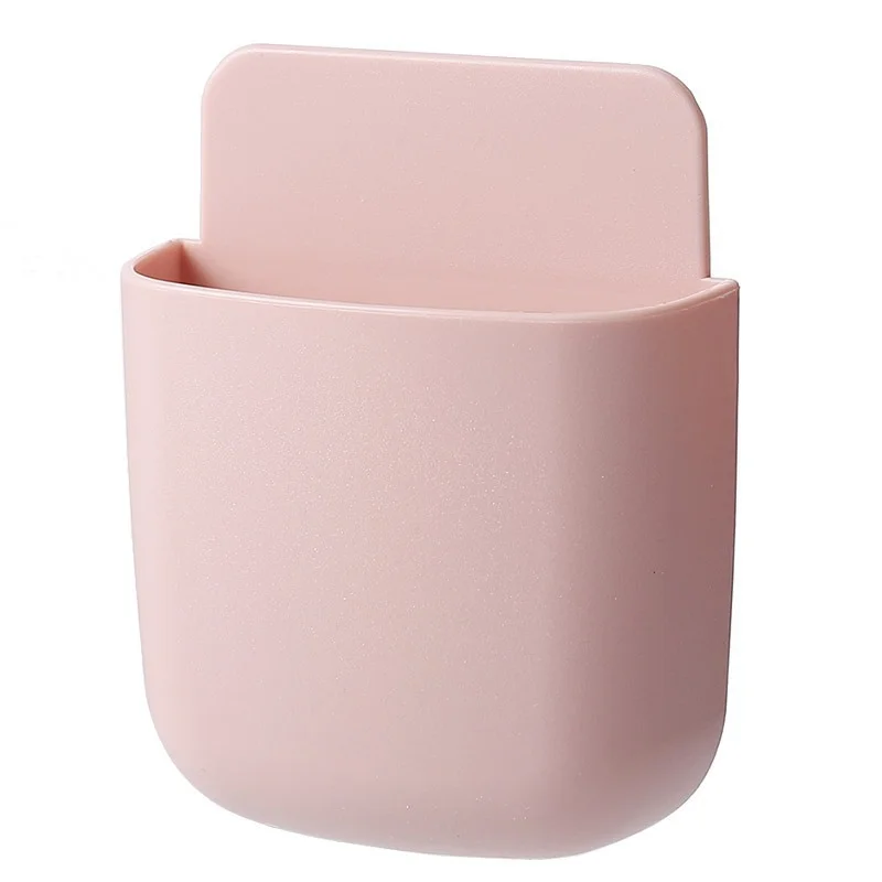 1pcs Wall Mounted Storage Box Mobile Phone Plug Holder Stand Rack Remote Control Storage Organizer Case For Air Conditioner TV