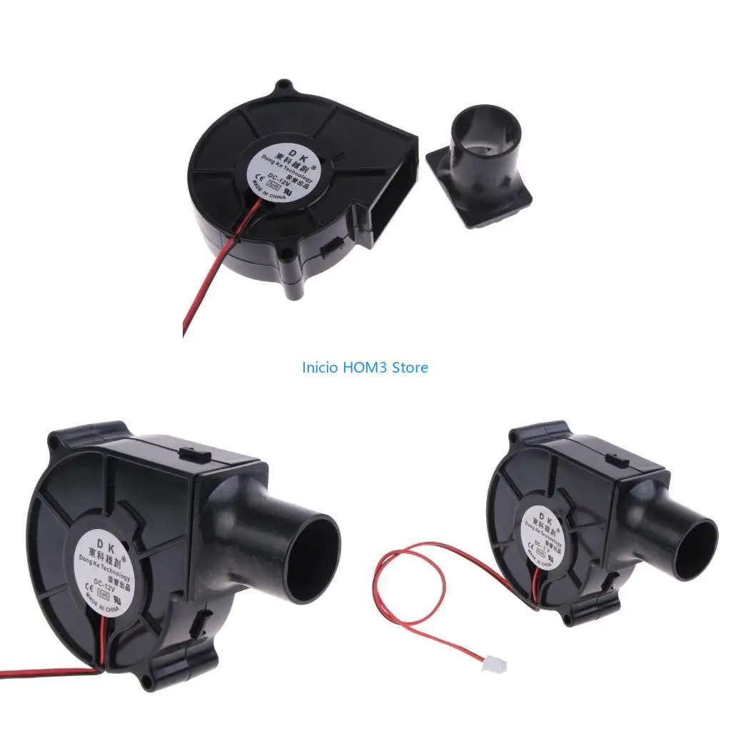 

A5YD BBQ Fan Cooling 7530 Air Blower DC5V 12V 24V 2Pin XH2.54 Connector 3700RPM 75x75x30mm with 2.7cm Air Duct