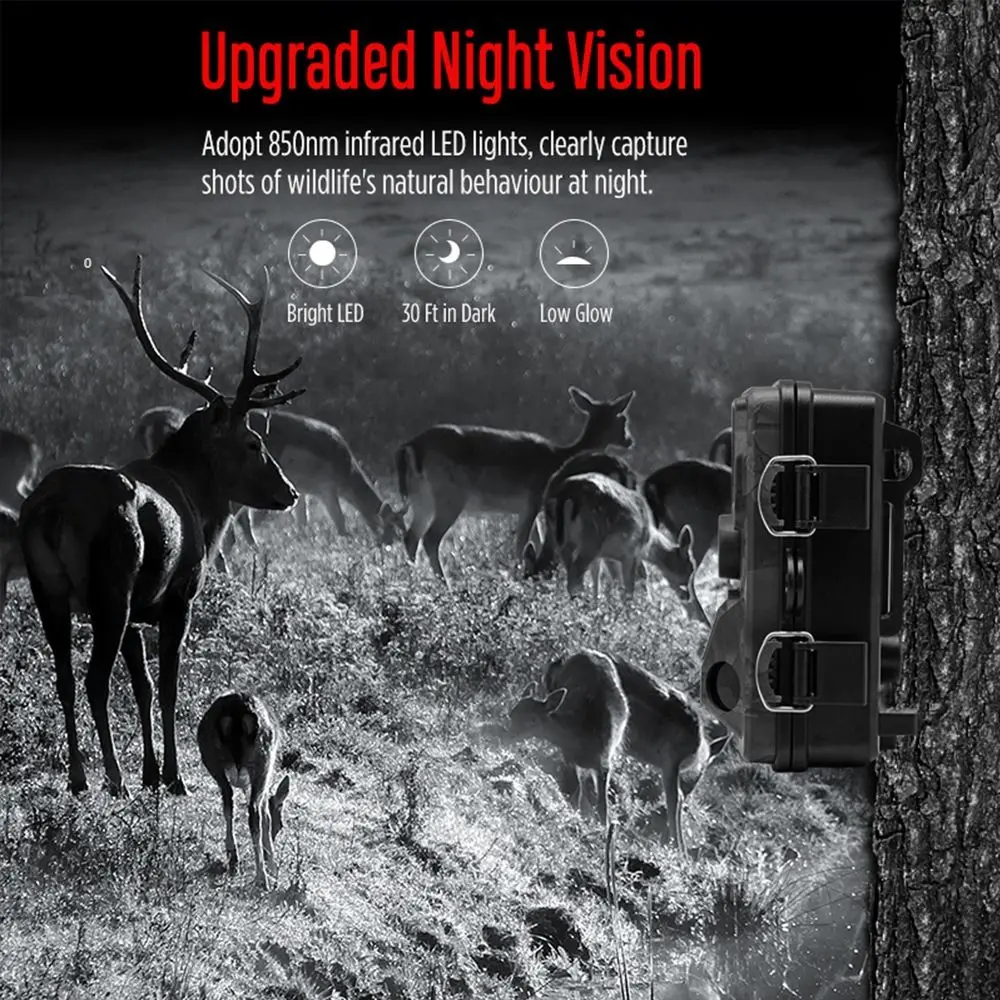 IP66 Waterproof Infrared Trail Track Camera Automatic Fast Infrared Trigger Wildlife Night Vision Photo Trap Camouflage