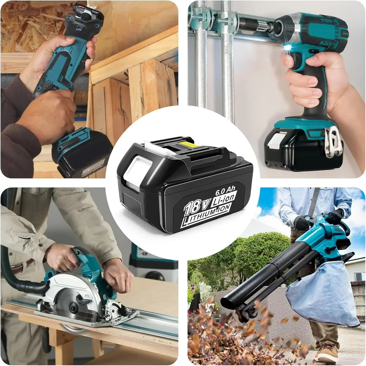 

2 Packs 6.0Ah Replacement for Makita 18V Battery BL1840B BL1850B BL1860B, Compatible with Maktia 18 Volt Cordless Power Tools