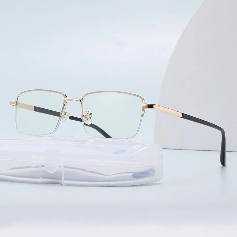 Advanced Gold-threaded High-definition Reading Glasses Exquisite Business Classic Square Anti-Blue Light Eyeglasses +1.0 To +4.0
