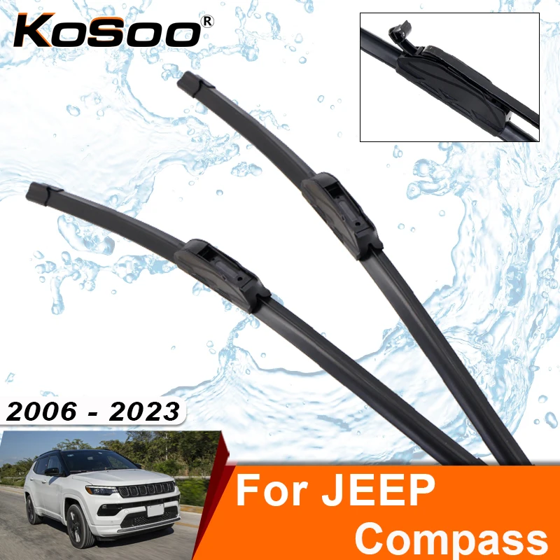 Щетка стеклоочистителя для JEEP Compass MK MP 2006-2023, резиновая насадка для лобового стекла, аксессуар для переднего стеклоочистителя