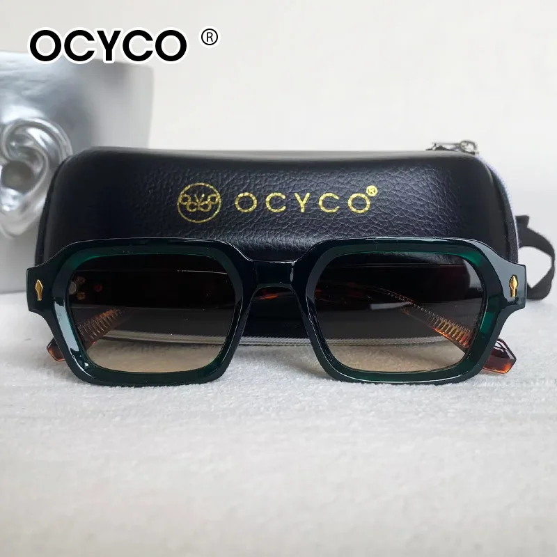 Neue modische kleine quadratische Sonnenbrille für Damen und Herren, modernes Design, Retro-Sonnenbrille mit doppelten Farben, UV400-Brille mit Etui