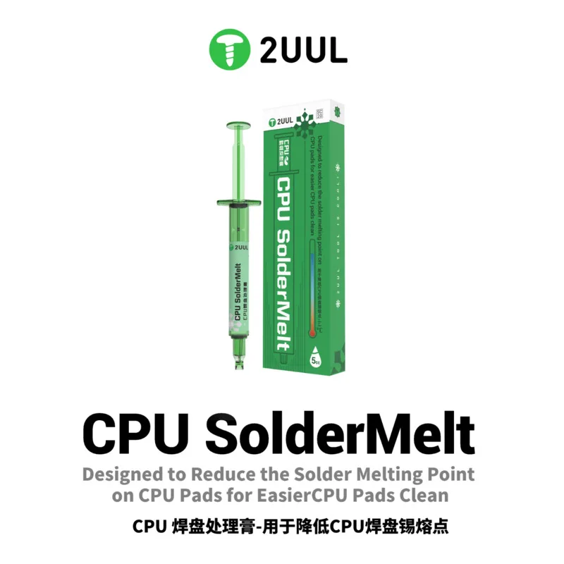 CPU Solder Melt Lower Melting Pt for Effortless CPU Pad Cleaning Minimizes Damage Risk Include 2 Needles Boost Repair Efficiency
