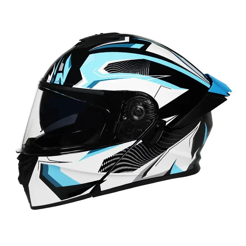 

Personalized off-road motorcycle helmet with stylish dual lenses for both genders, DOT-certified and ABS material