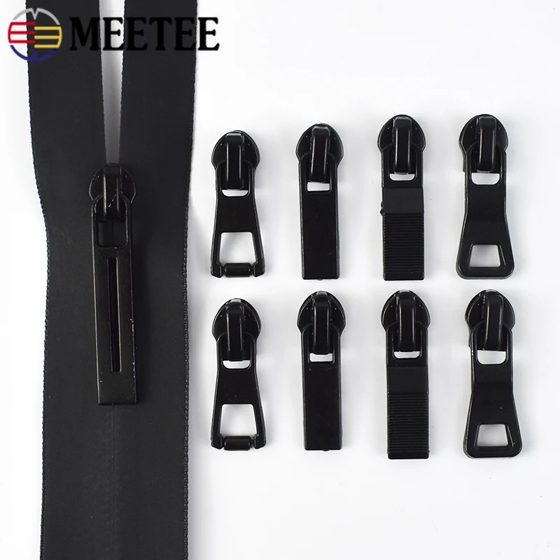 10Pcs 5# Zipper Sliders for Nylon Zip Invisible Reverse Waterproof Puller Head DIY Bag Clothes Garment Zips Sewing Accessories