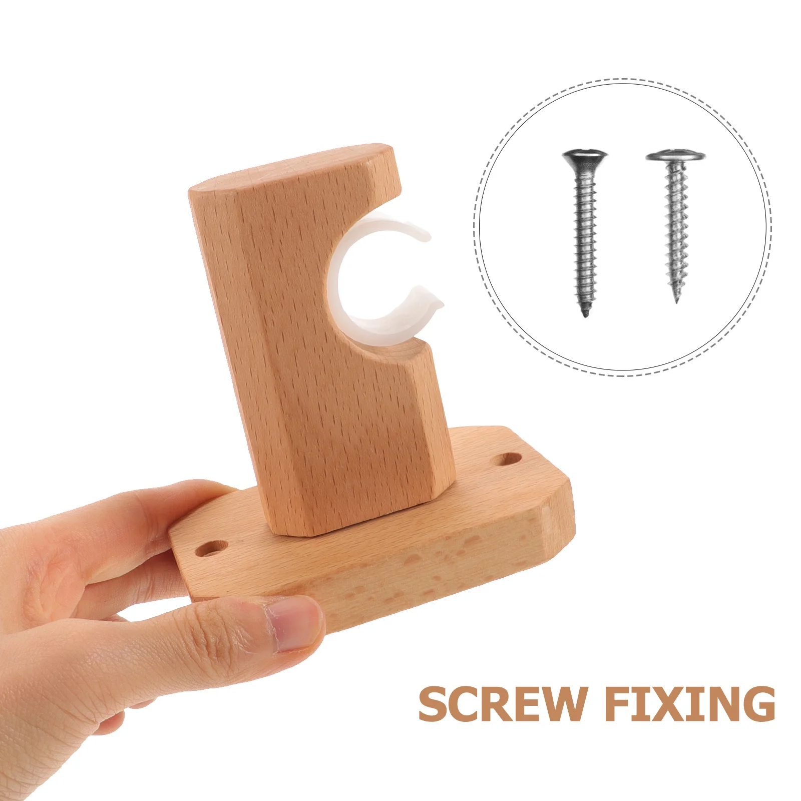 

Curtain Rod Bracket Wood Curtain Holders Rustic Style Heavy Duty For Bathroom Shower Towel Shelf Wall Mount Decor