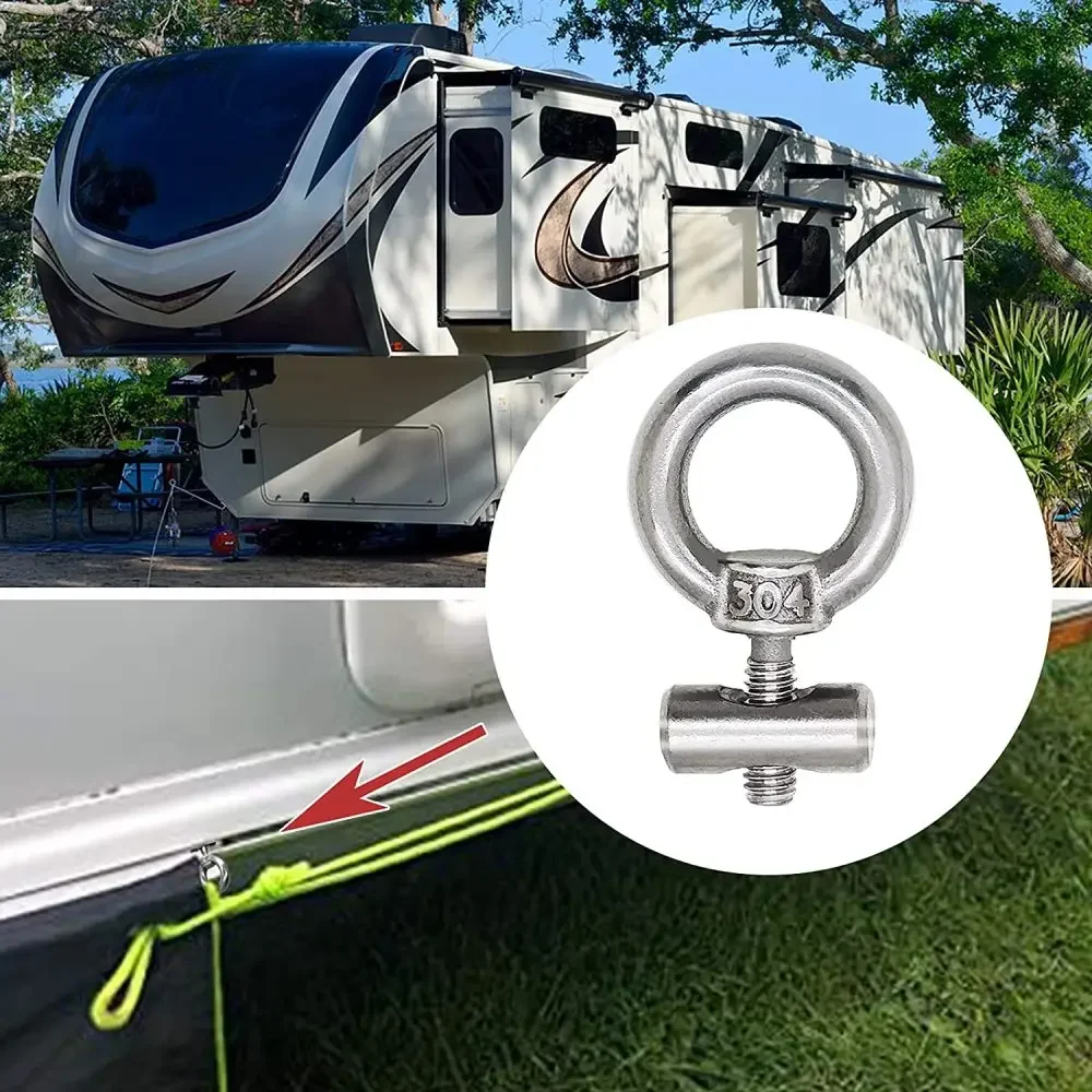2 Sets 6 mm Markisenstangenstopper mit Karabinerhaken, Endstopper-Blockierset für Wohnwagen, Wohnmobil, Zeltausrüstung – Detail 3