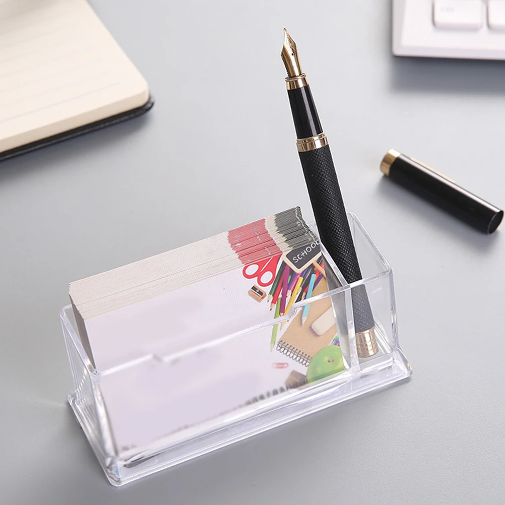 

Business Card Holder Box Stylish Design Store Stickers Memo Photos Slim Items Desk Drawer Use Great Gift