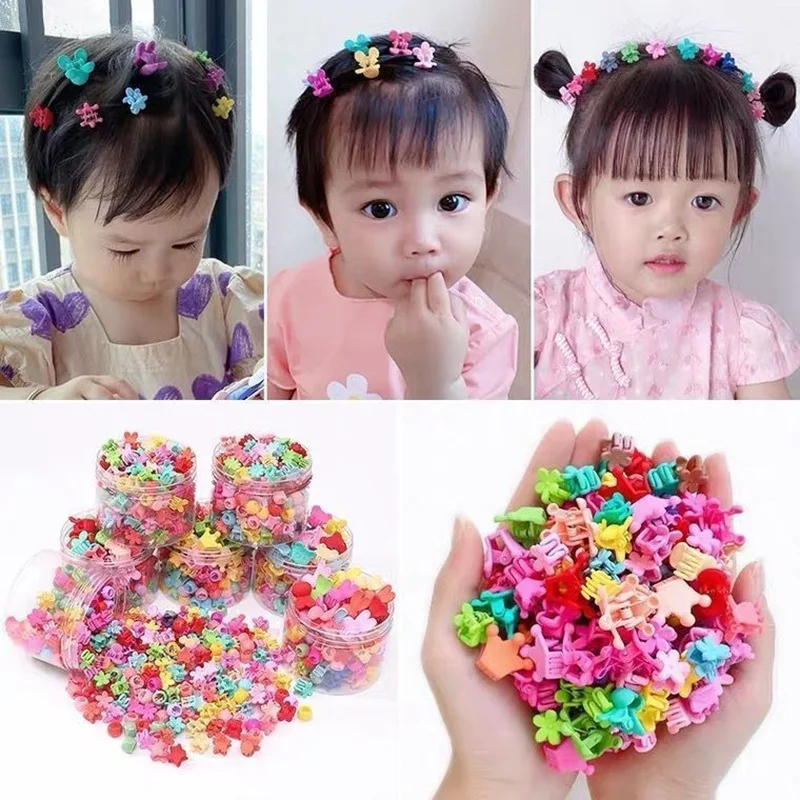 50 Colorful Children\'s Hair Clips Cute Princess Girl Hair Accessories No Harm To Hair Accessories Headflower Mini Clip