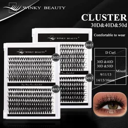 12 Lines 30D 40D 50D Mixed DIY Eyelash Extension Segmented Cluster False Eyelashes Super Natural Lash Glitter Premade Lashes