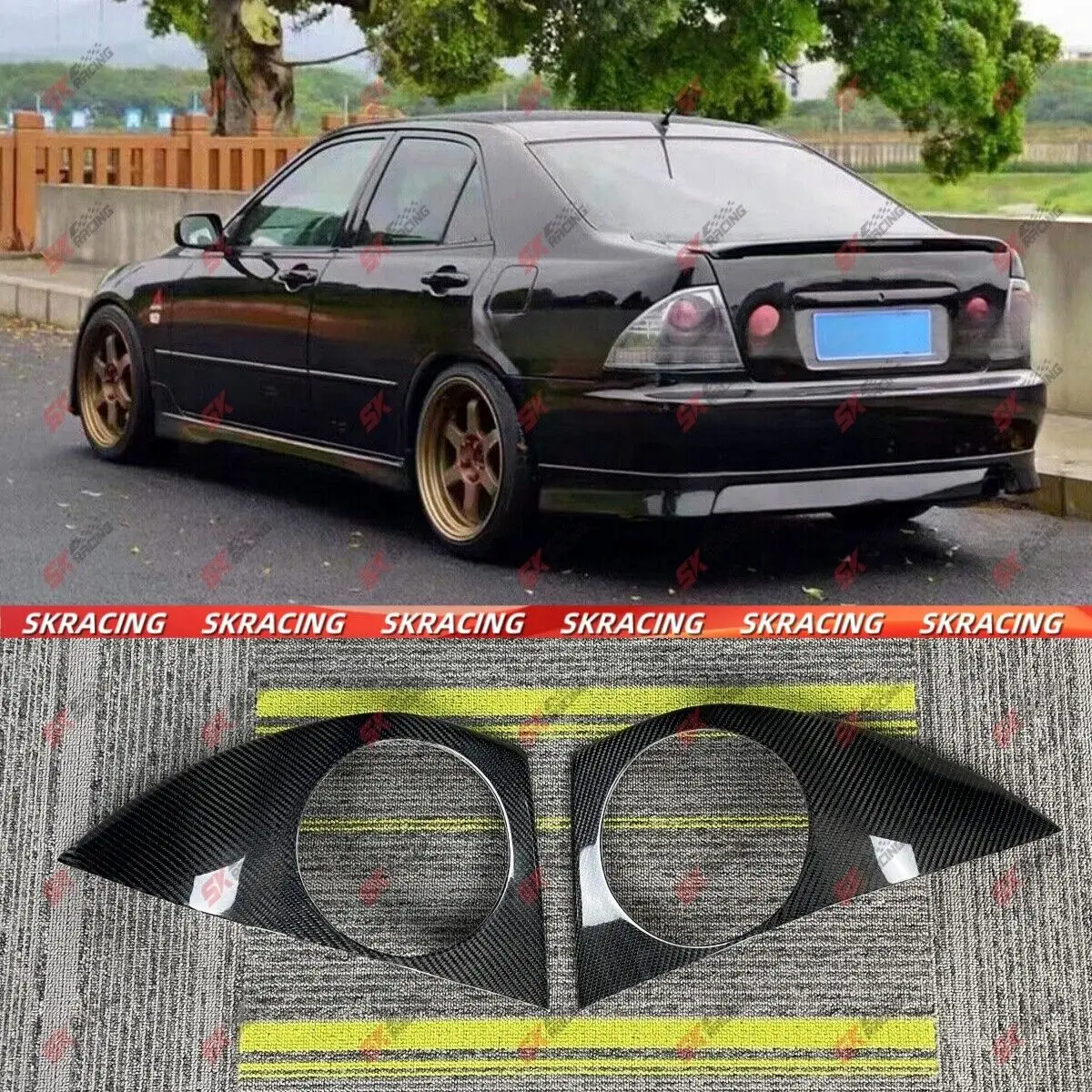

Carbon Fiber/Unpainted FRP Rear Tail Light Cover For Lexus IS300 IS200 2001-2005