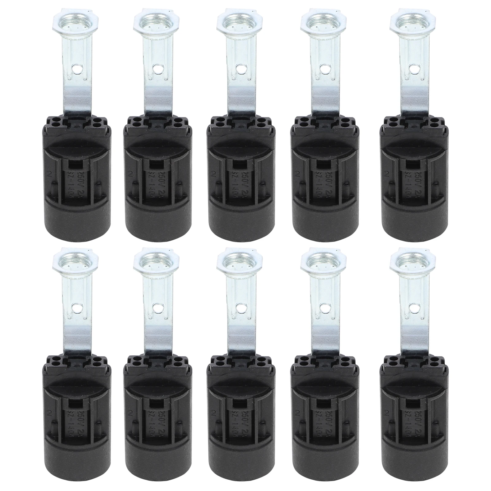 

10 pcs E14 Light Bulb Socket Holder Black 80mm Height LED Candelabra Base Replacement Lighting Accessories