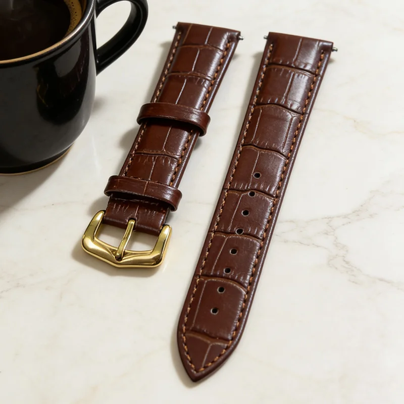 Vintage Handmade Soft Leather Watchband 18 20 MM Bamboo Patterns Universal for Men Women's Watch Strap Wristband Drop Shipping