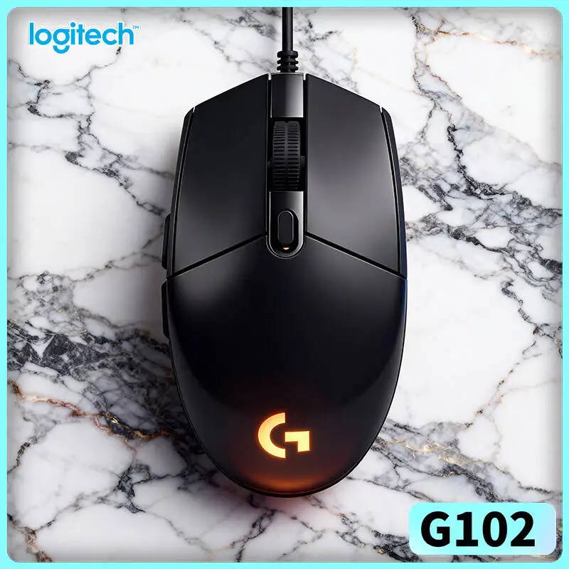 

Игровая мышь Logitech G102 с регулируемым сенсором HERO 8000 DPI и RGB-подсветкой для геймеров на Windows 10/11 и macOS