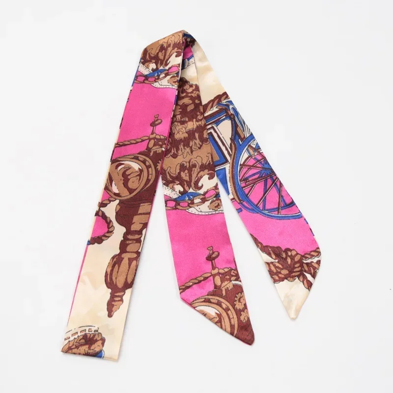 Skinny Scarf Hair Small Women Simple Style Handle Ribbon Fashion Printing Hairband Headscarf Beautiful Scarves Bags for Women