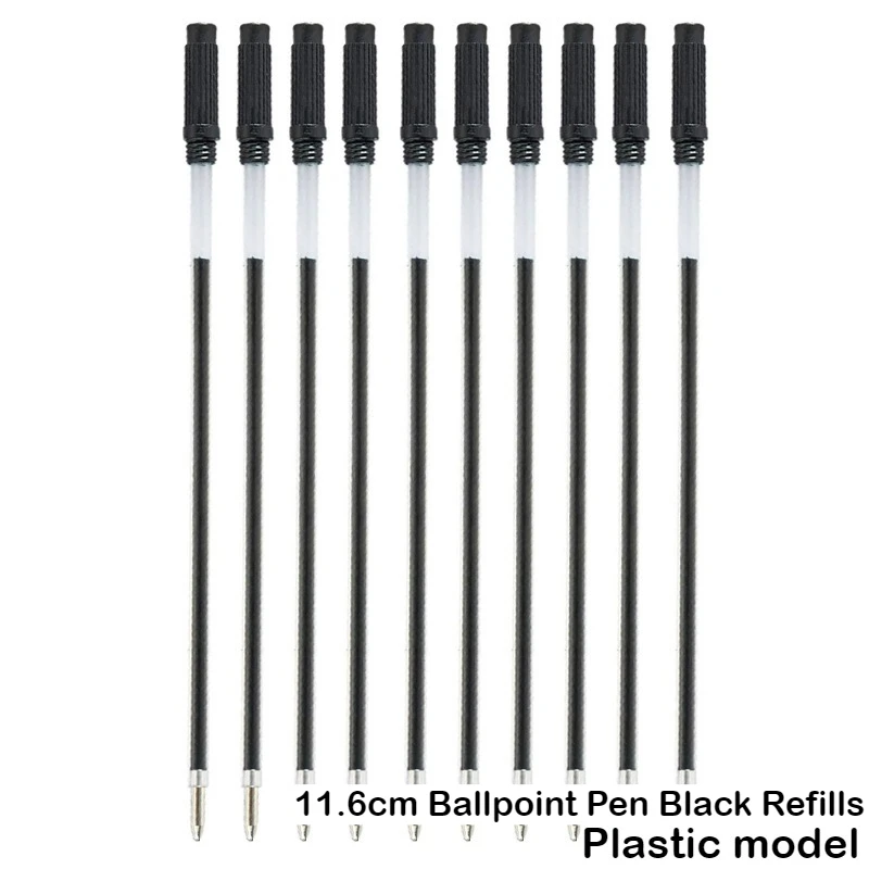100/5 Pcs/lot Rotating Plastic Black Ink 11.6cm Special Ballpoint Pen Refill Rod Cartridge Core Ink Stationery School Supplies