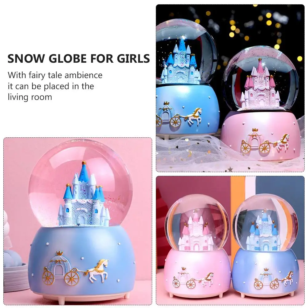 

Creative Music Box Crystal Ball Snow Globes Clear Transparent Home Decor Gift for Girls Bedroom Living Room Party DIY