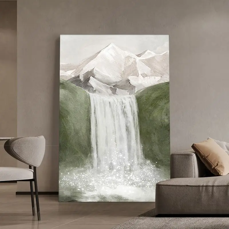 

Wall Art Canvas Abstract Waterfall Handmade Oil Painting Aesthetics Home Decor Poster Living Room Hotel Restaurant Murals Custom