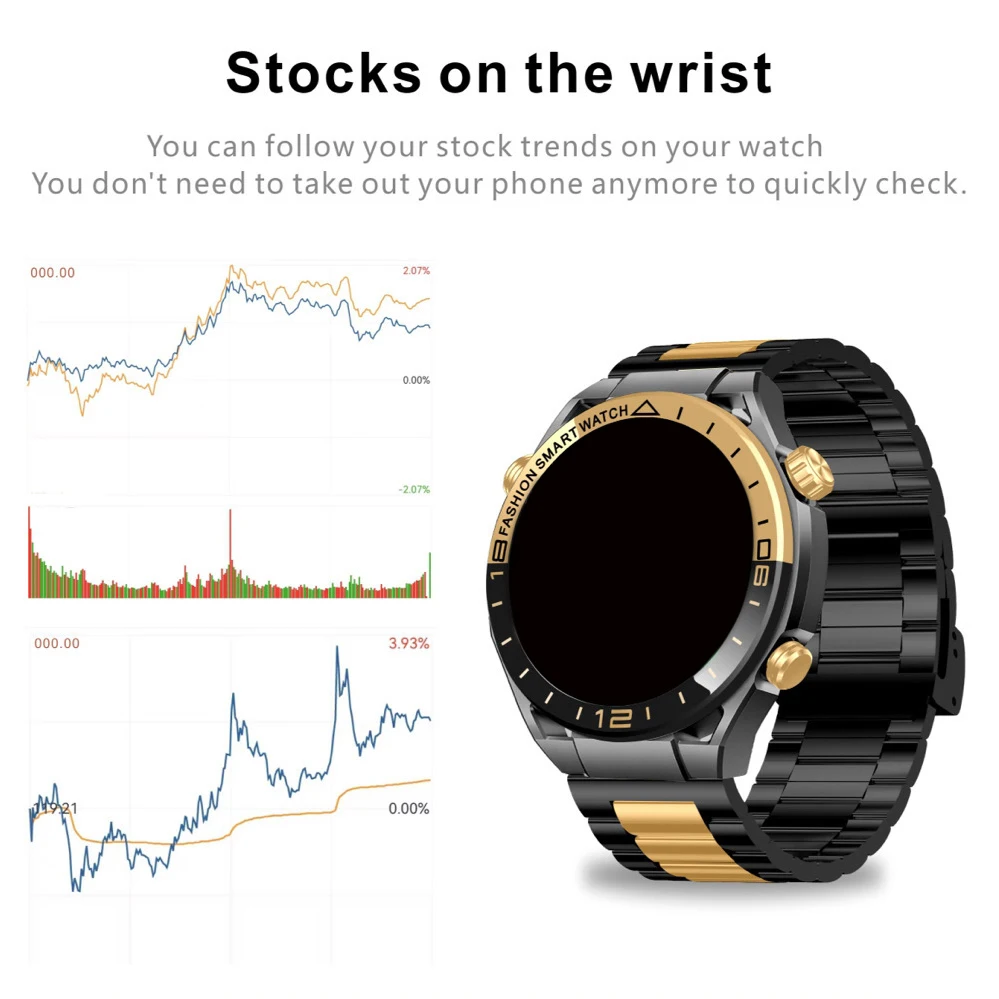 Men Smart Watch Outdoor Compass Waterproof Voice Assistant Watches NFC Map Navigation Sports Fitness Heart Rate New Smartwatch