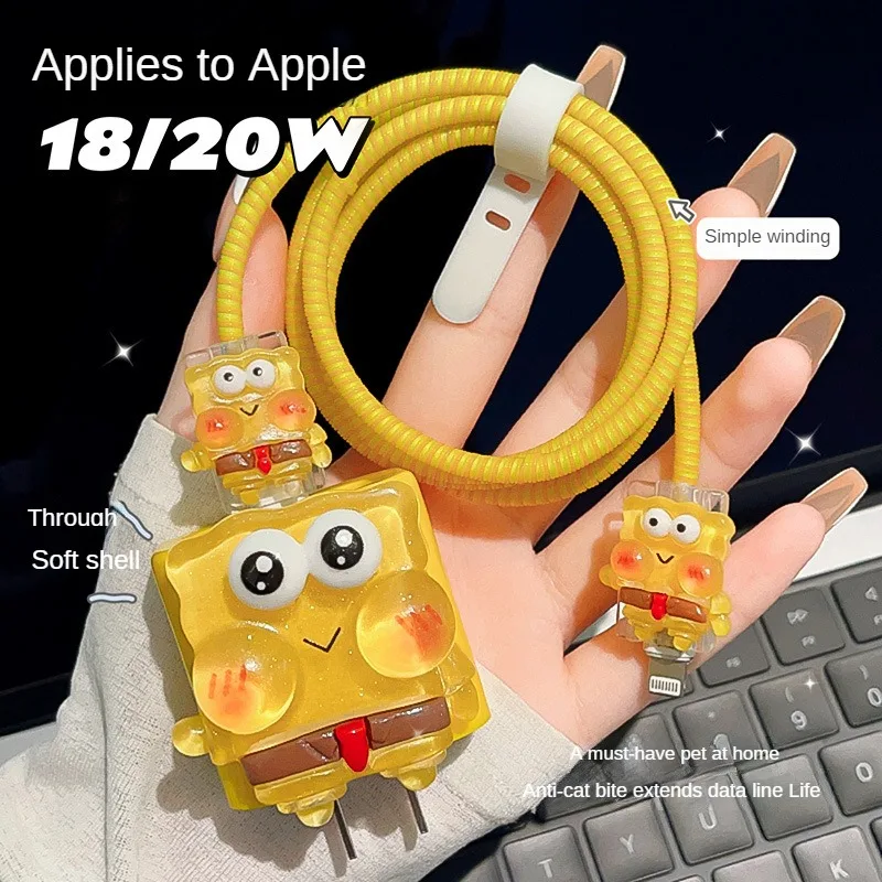 SpongeBob Patrick Star Ochrona kabla USB dla Iphone 18 20 W Oryginalna osłona ładowarki Osłona linii danych Rękaw ochronny Nowy