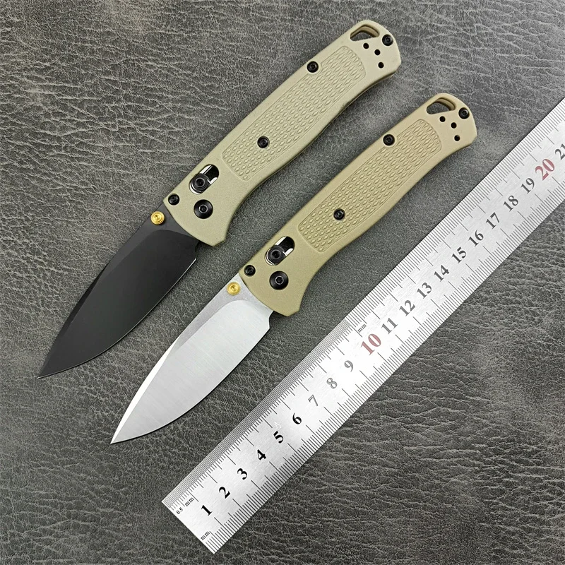 BM 535 Folding EDC Pocket Knife 440C Blade Khaki Nylon Fiber Handle High Quality Camping Outdoor Survival Utility Knives Tools