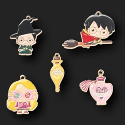 Mixed Enamel Hip Hop Cartoon Style Magician Magic Potion Pendant DIY Charm Earrings Bracelet Jewelry Crafts Metal Accessories