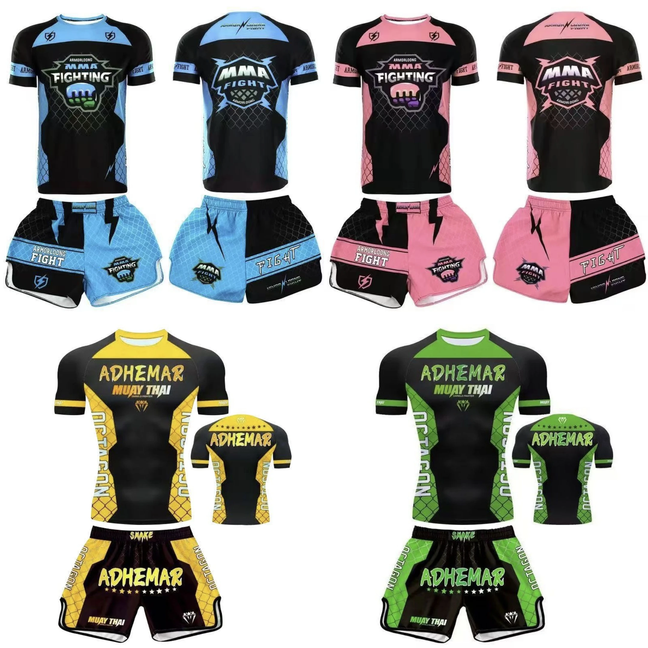 

Мужской спортивный костюм для бокса и ММА: быстросохнущий, дышащий, свободный крой, полиэстер