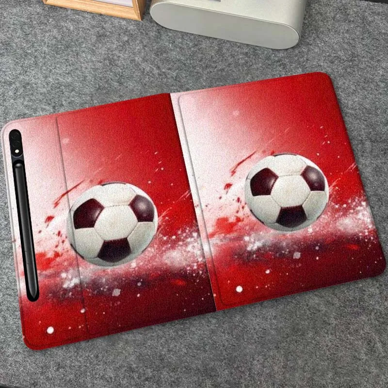 

Cool Red Soccer Ball For Samsung Galaxy Tab S10 S9 S8 S7 FE Lite Soft Flexible Support Tablet Case Gift
