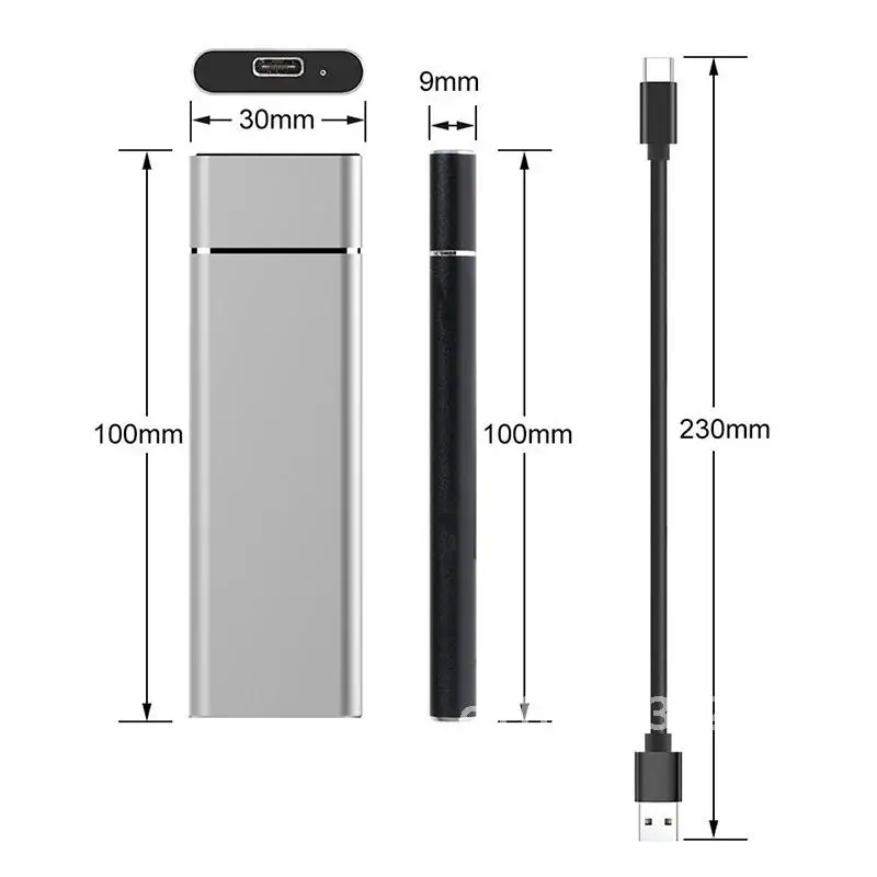 1Pc M.2SSD Mobile Solid State Drive TYPE-C Mobile External Solid State Drive