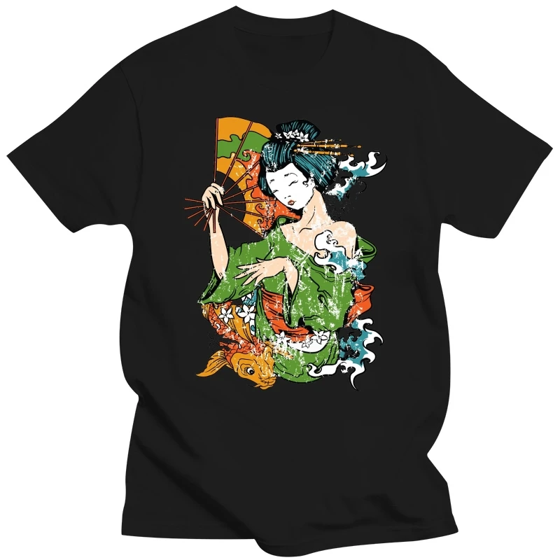 Men Short sleeve tshirt Geisha Koi   Pop Culture   T Shirt Women t-shirt