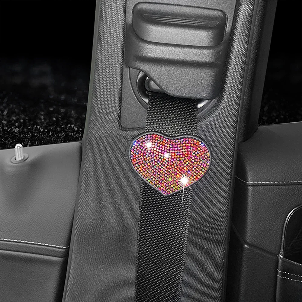 Car Seat Belt Limiter Diamond-encrusted Seat Belt Decoration Elastic Adjuster Fixed Adjustment Buckle Anti-slip Snap