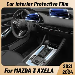 Anti-scratch Car Interior Center Console Media Dashboard Navigation TPU Protector Film For MAZDA 3 2021-2024 Sticker