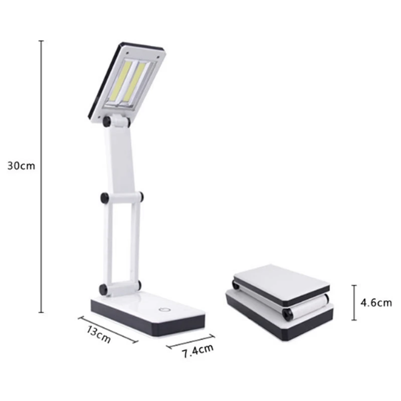 Super Bright COB LED Portable Desk Lamp Foldable Press Sensitive Control Battery and USB Powered (No Battery)