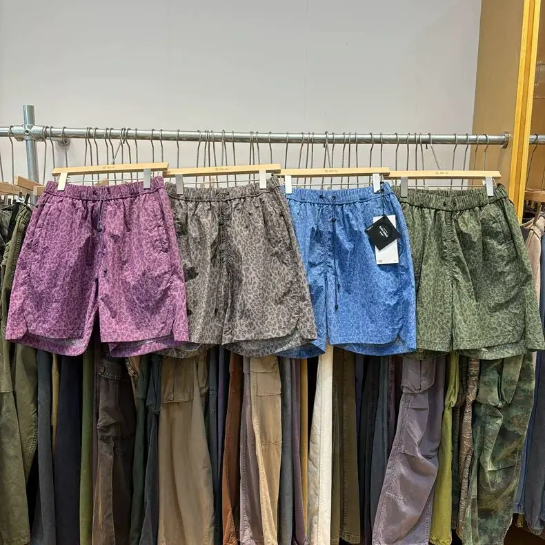 

Qui Dry Large Size 300 Pou Retro Leopard Print Men's orts Summer Outdoor Sports Five-Quarter Length Straight Leg Casua...