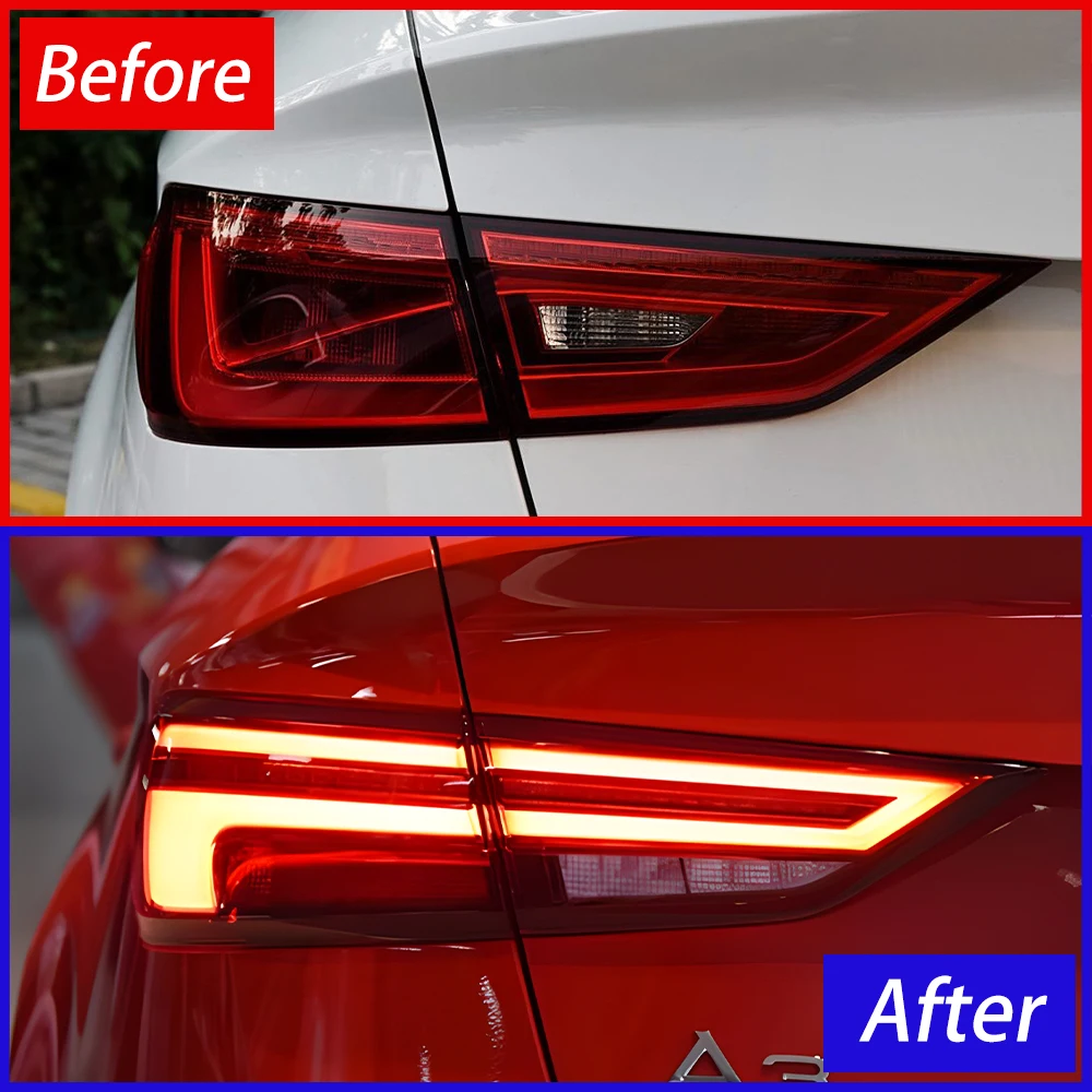 Upgraded Car Taillights Assembly For Audi A3 S3 RS3 2013-2019 LED Auto Rear Lamps Highlight Flicker Taillights Accessories