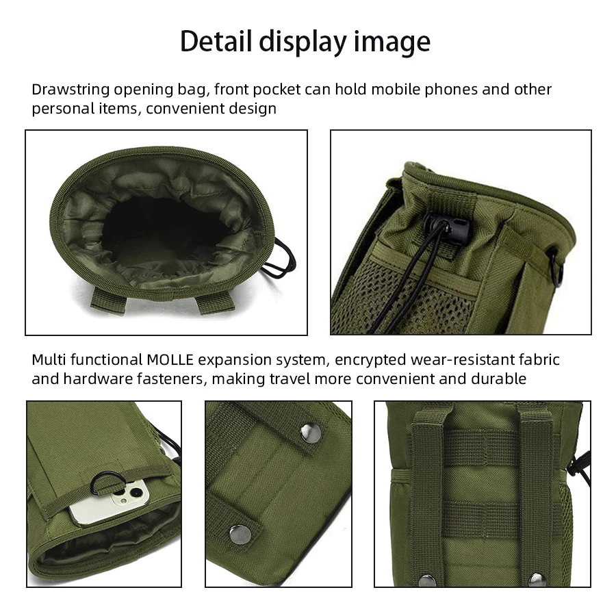Hüfttasche für Outdoor-Sportarten, Aufbewahrungstasche für Outdoor-Wanderungen, Tasche für Campingbedarf, kleine Recycling-Tasche von Molle – Detail 4