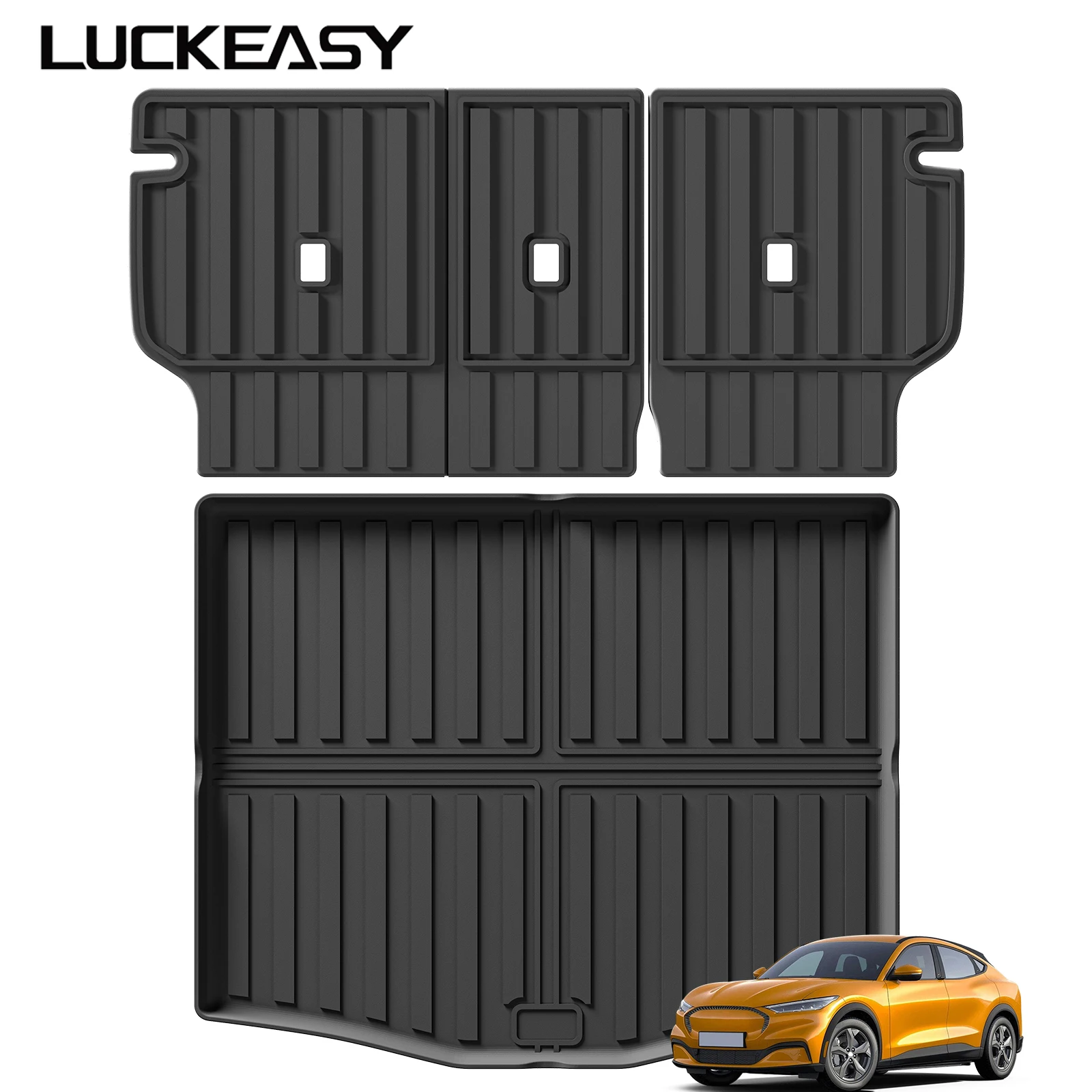for Mustang Mach-E 2021-2024 Rear Seat Backrest Protective Pad Car Interior Accessories Cargo Liner Trunk Mat Anti-Kick Pad