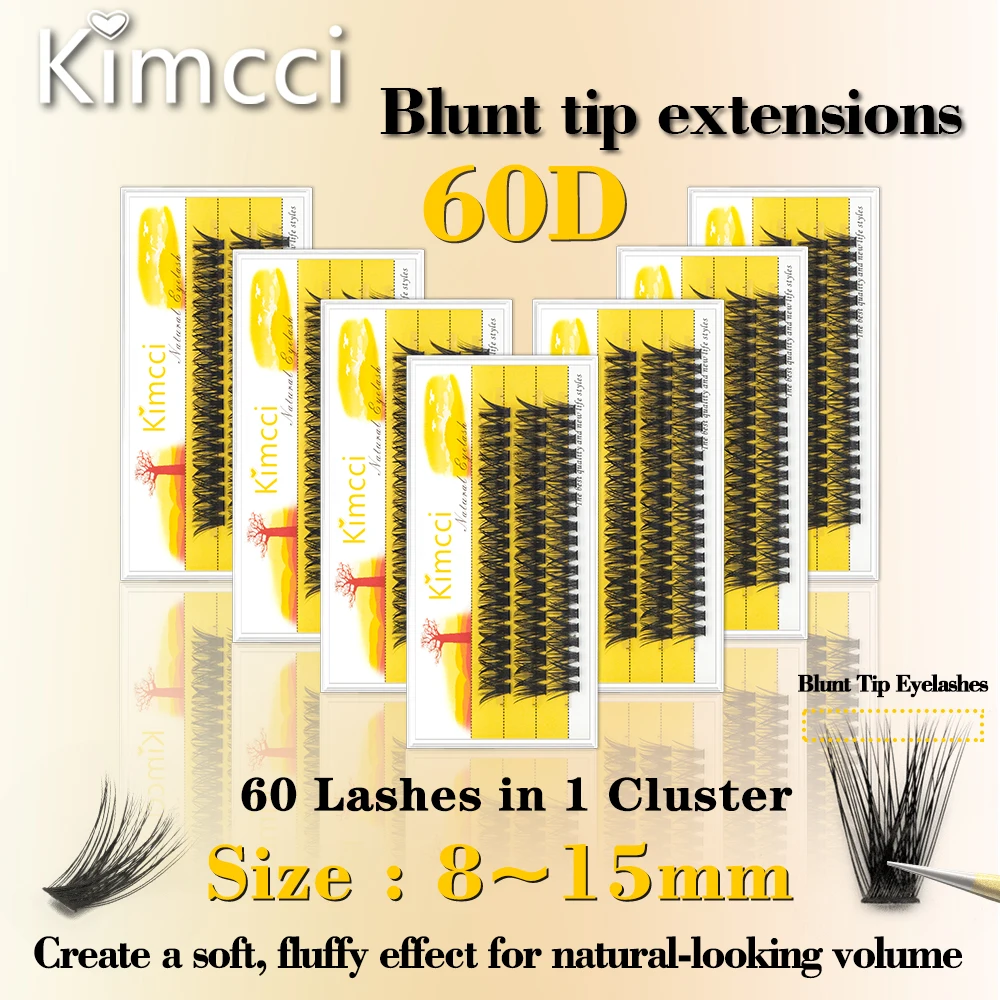 Накладные ресницы Kimcci Blunt Tip 60D 3D: натуральные, пушистые, объемные и великолепные! Идеально для повседневного шика