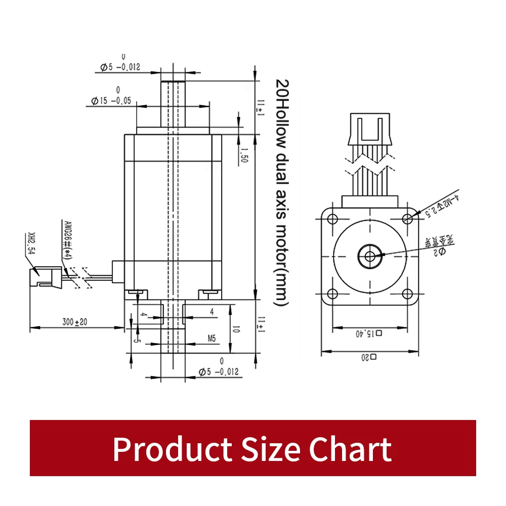 0.8A 0.021 N·m SMT Labeling Machine Nozzle, Rotating Vacuum Suction Cup, 20HK34, 28/40/50, 503 Hollow Stepper Motor Mounting Hea