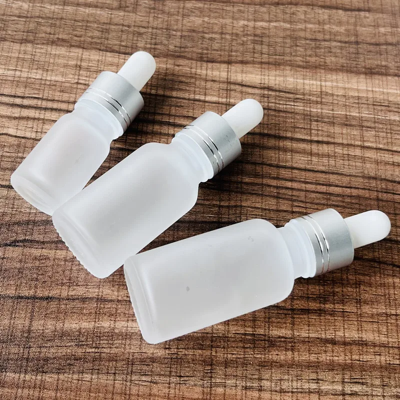 ขวดแก้วฝ้าแบบหยดขนาด 10 มล. 15 มล. 20 มล. 30 มล. 50 มล. 100 มล. สำหรับน้ำยา E-juice พร้อมหลอดหยดสำหรับเครื่องสำอาง น้ำหอม และน้ำมันหอมระเหย