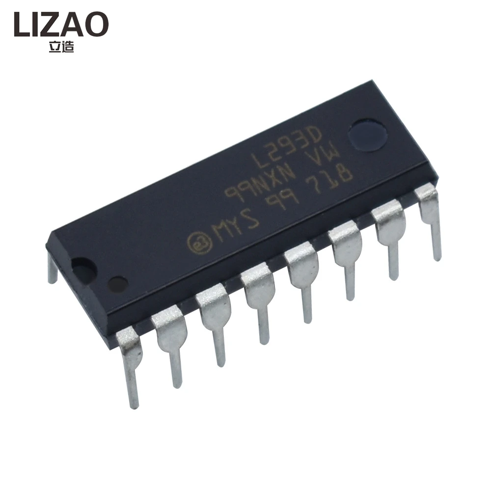 LIZAO 5PCS L293 L293D DIP16 IC Motor Driver Chip PAR Push Pull 4 Channel Module - Electronic Component for DIY Projects