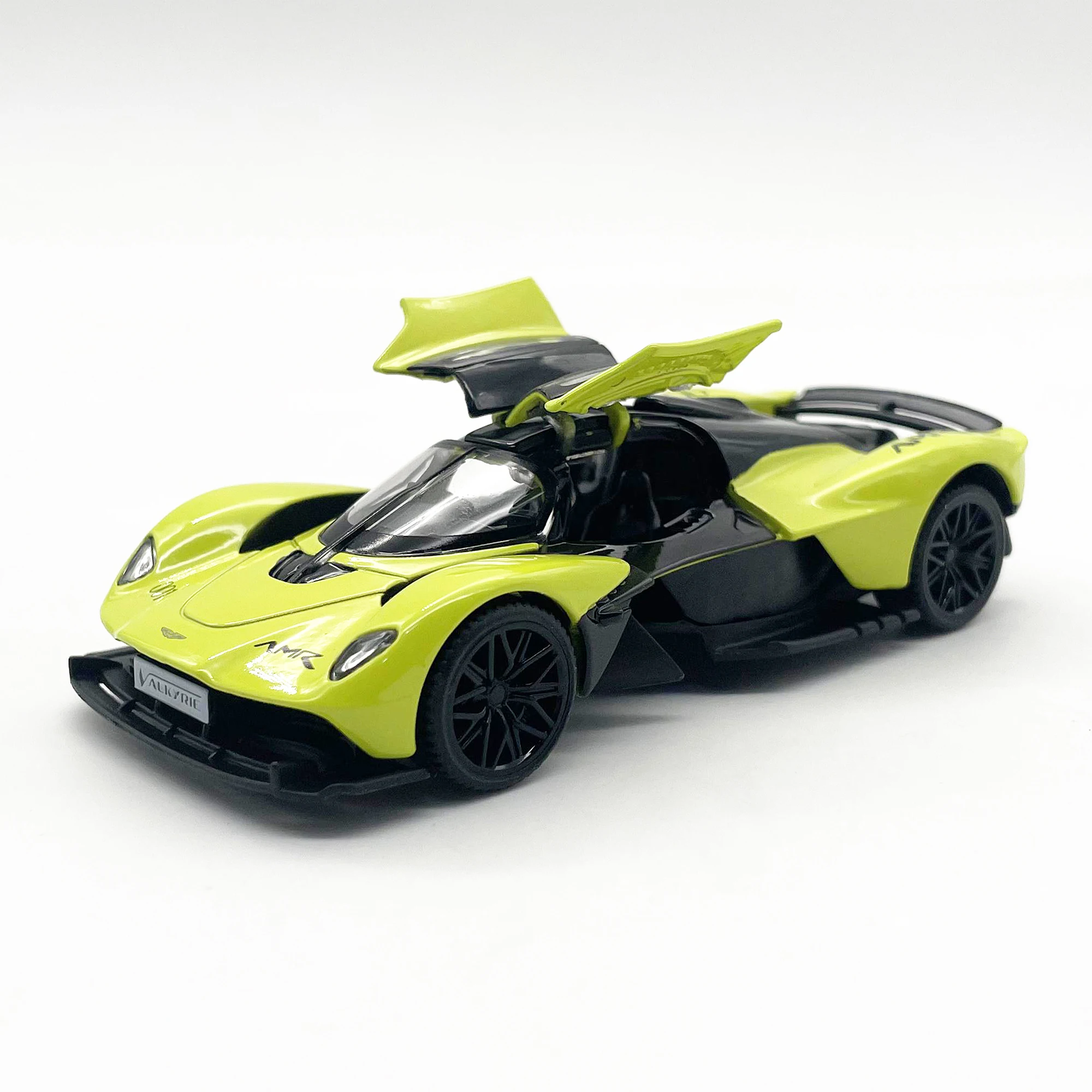 1:43 scale Aston Martin Valkyrie alloy simulation car model toy creative ornaments, pull back to open the car door