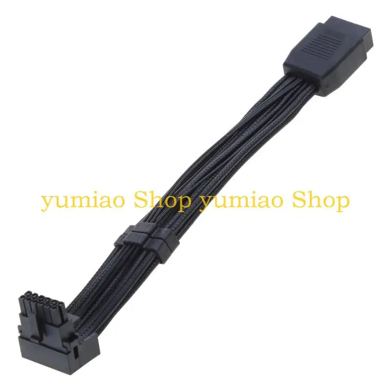 587B PCIE5.0 Elbow Cable 16Pin Video Card Cable with Head Elbow Line ATX3.0 12VHPWR 600W Male to Female Converter 15cm