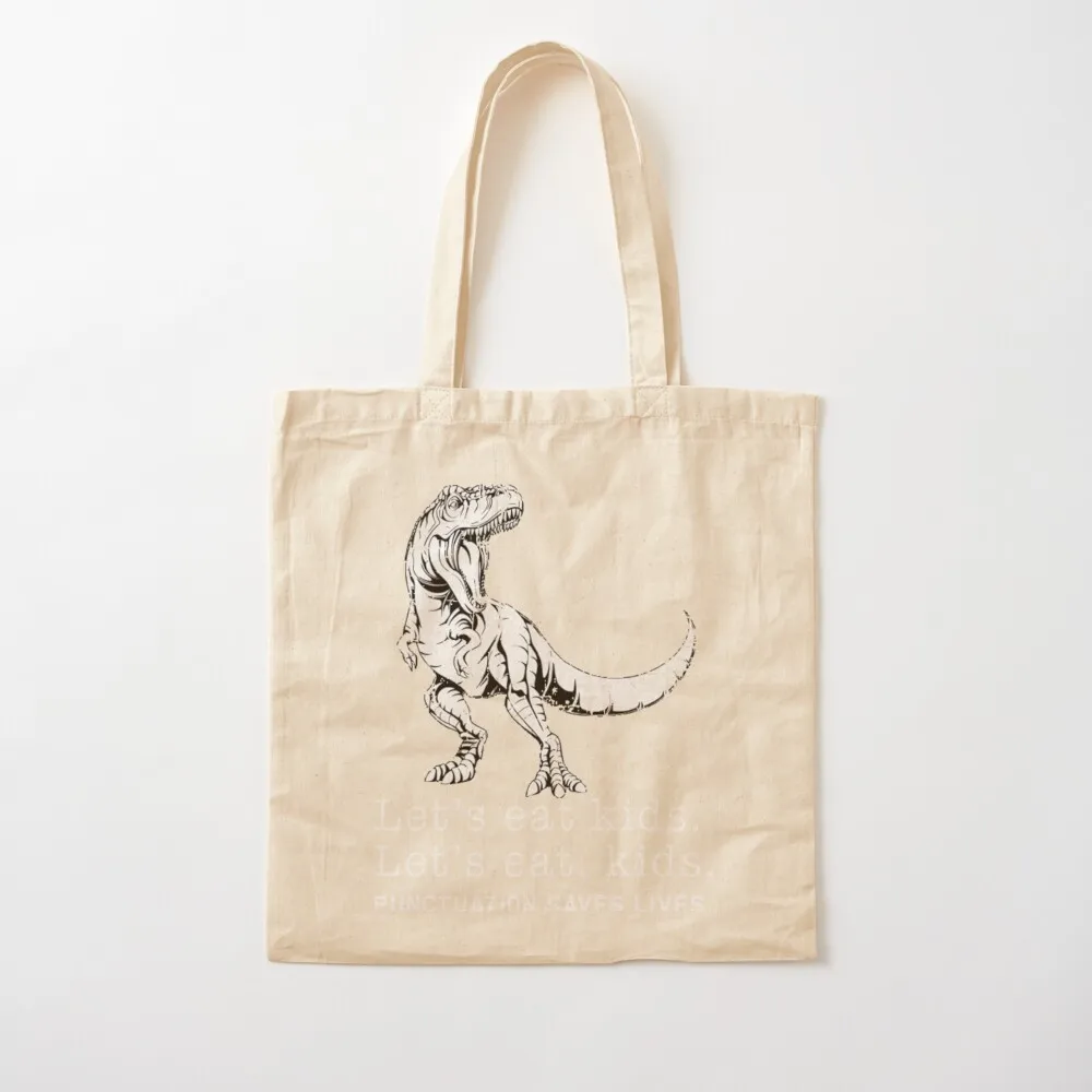 تي ريكس دعونا نأكل الاطفال مضحك الساخرة ديناصور تي شيرت pun تي شيرت حمل حقيبة تسوق شنطة هدايا اليد السيدات #2