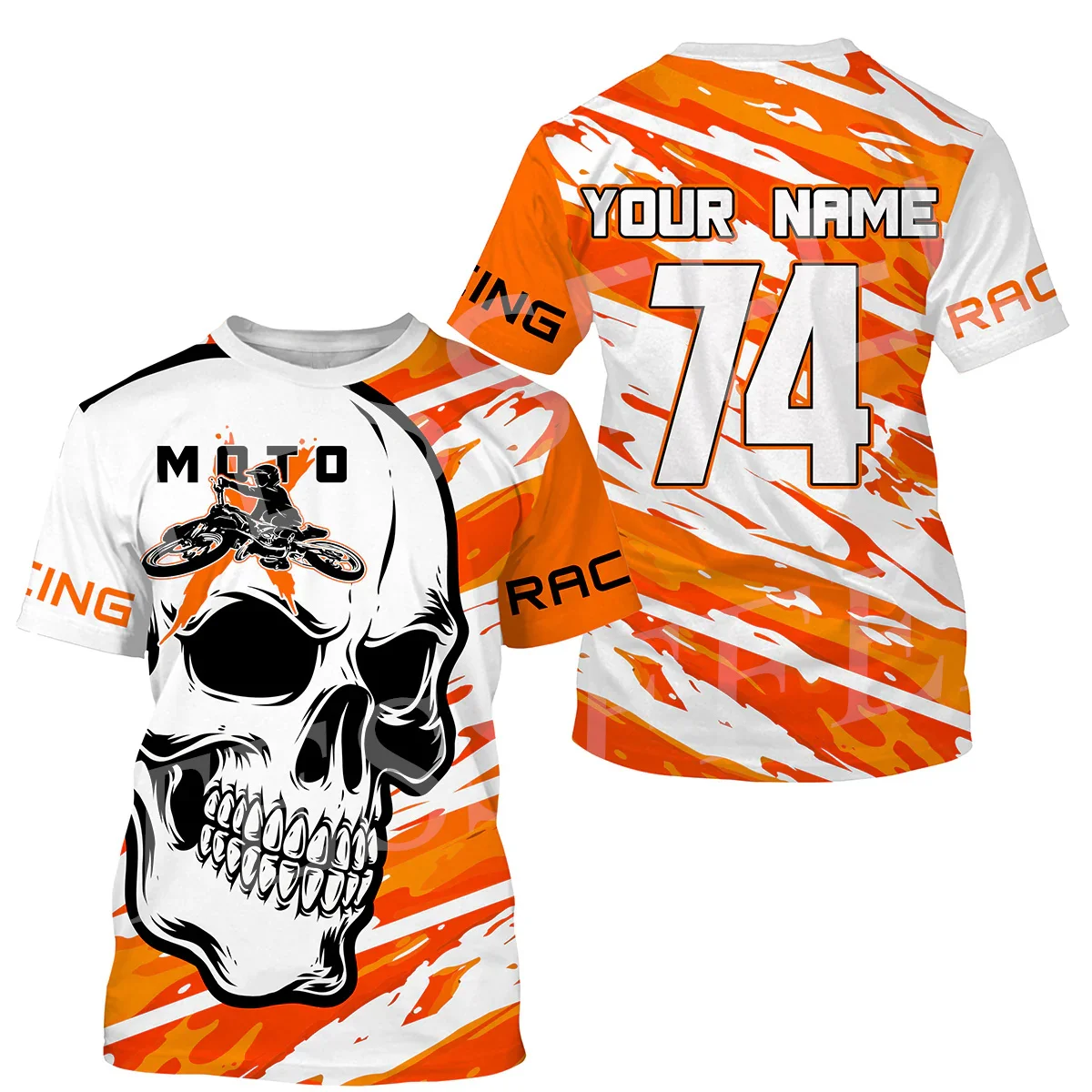 Custom Name Extreme Motorcycle Racing Bike Camo Tattoo Vintage T-Shirt 3DPrint Summer Harajuku Casual Tee Jersey Short Sleeves A