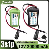 New 12V 18650 Battery Pack 2000mah 3S1P Li-ion Rechargeable Batteries with BMS Lithium Cells Protection Board +12.6V Charger