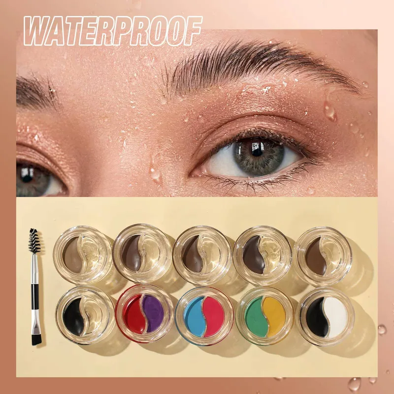 MLSMILE – crème double couleur 2 en 1, Gel teinté pour sourcils, 15 couleurs, imperméable, longue durée, sans taches, maquillage, tatouage des sourcils