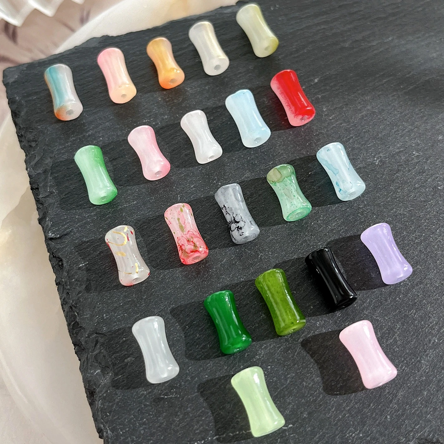 

Chinese Style Ink Painting Jade Bamboo Knot Nail Accessories Lock Peace Buckle Calabash Nail Art Decorations Charm Manicure Tool